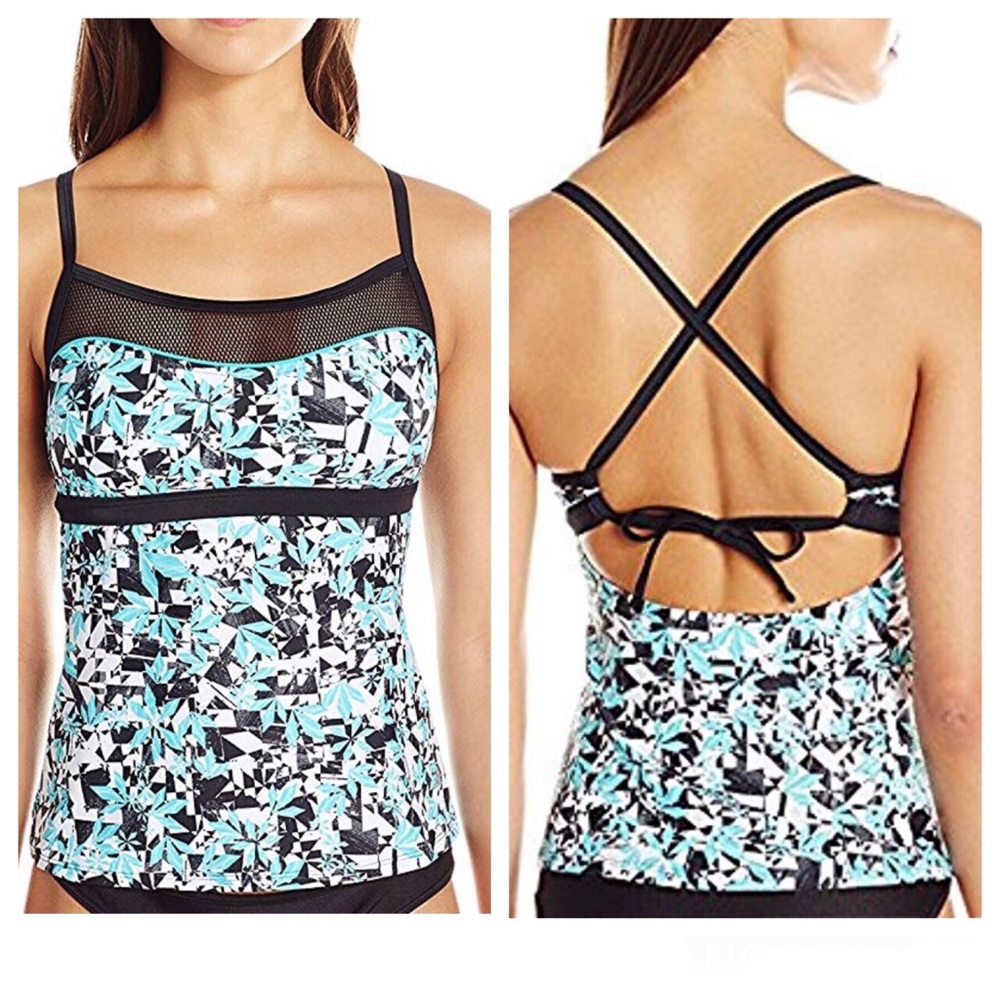 🆕 ADIDAS Geometric Overlay Strap Tankini (S)